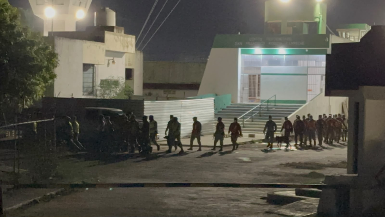 Ejército y Marina despliegan operativo sorpresa en penal de San Francisco Kobén, Campeche