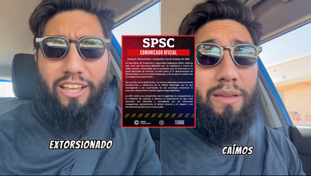 El influencer yucateco Julio Leal Ortiz denunció una presunta extorsión por parte de policías municipales de Pomuch, Campeche.