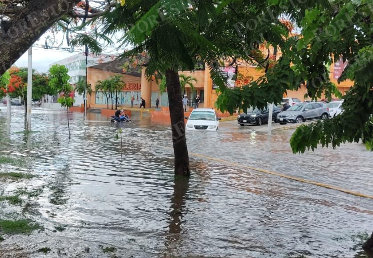 Las inundaciones ocurren en la zona centro, hotelera y las colonias
