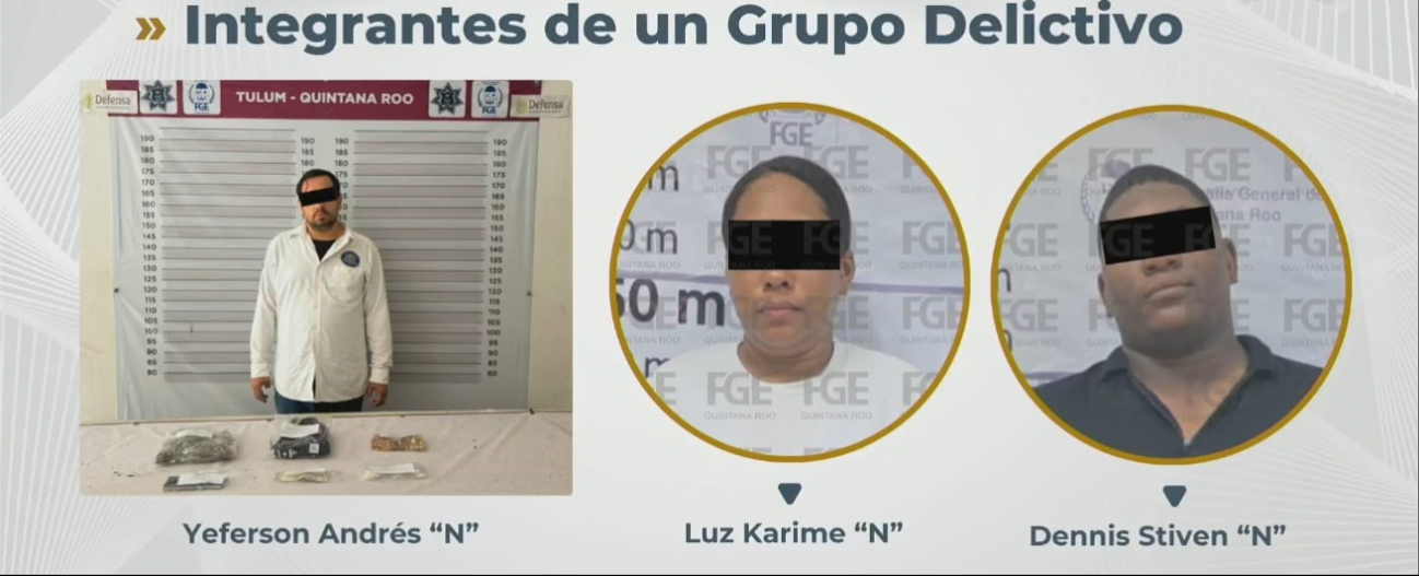 Detienen a tres extranjeros por presunto narcomenudeo y préstamos “gota a gota” en Quintana Roo