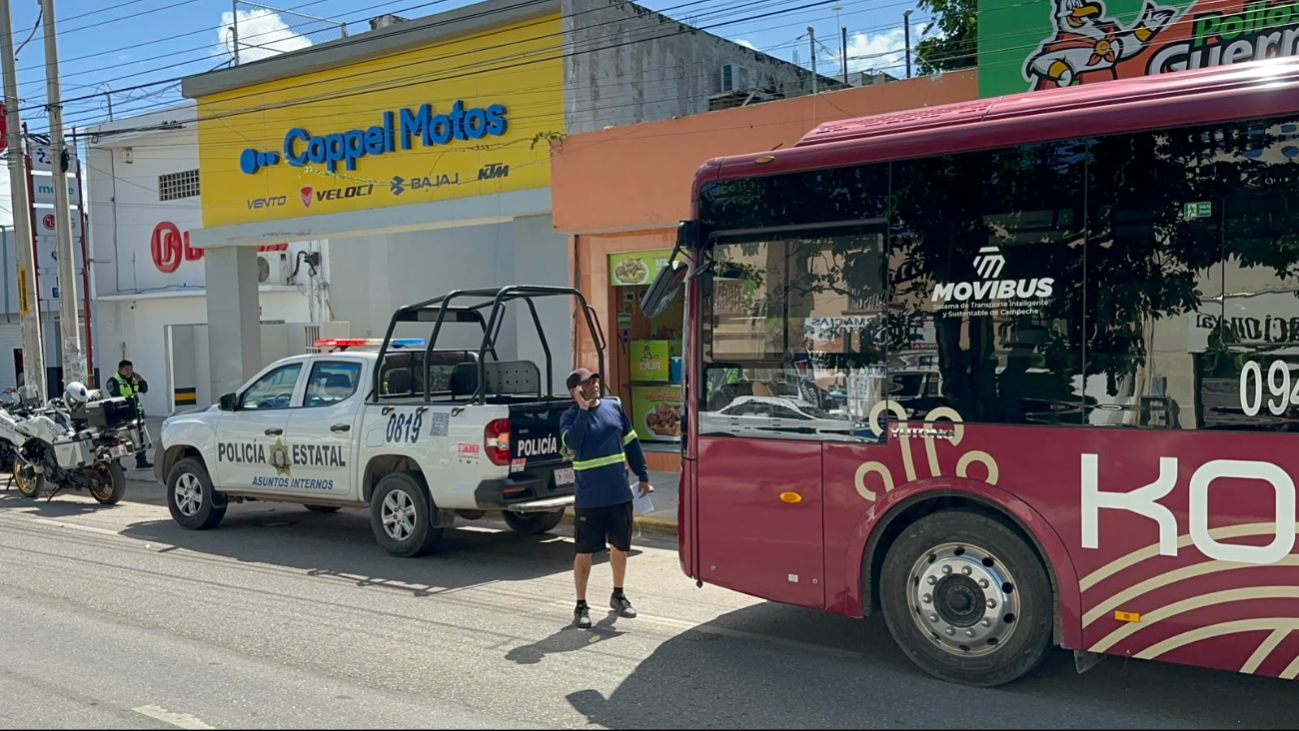 Un camión de transporte urbano sufrió daños materiales en el barrio de Santa Ana.