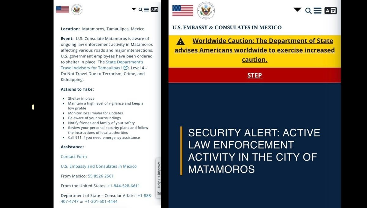 El Consulado estadounidense pidió a sus ciudadanos tomar precauciones mientras se desarrollan las operaciones de seguridad