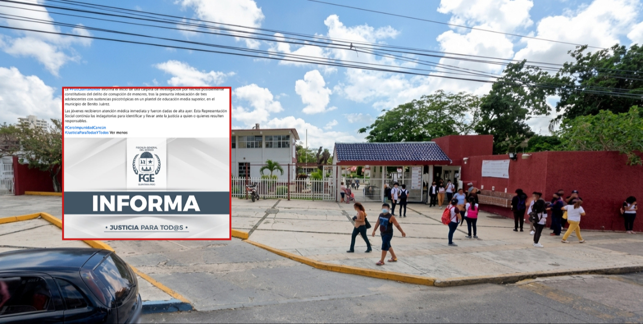 FGE investiga caso de intoxicación de tres estudiantes del CBTIS 111 en Cancún