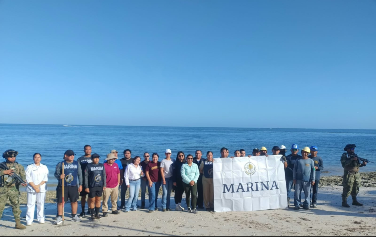 Un total de 160 kilogramos de desechos fueron retirados del balneario Playa Bonita en Campeche.