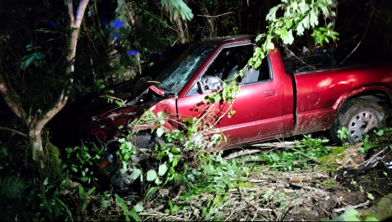 El conductor de la camioneta habría abandonado la unidad y huido entre la maleza; autoridades iniciaron una investigación por el accidente
