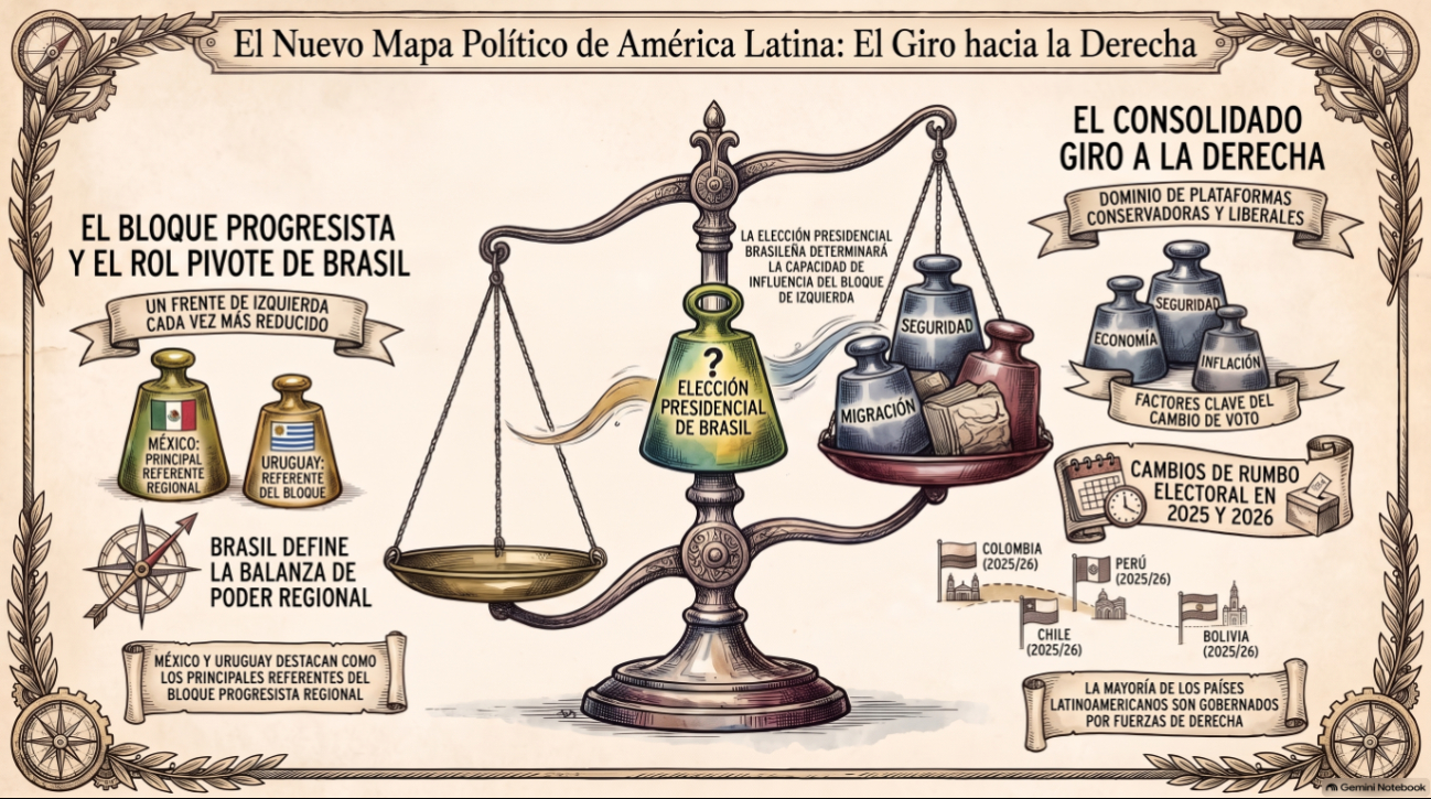 Más que un bloque uniforme, la región presenta actualmente una mayoría creciente de gobiernos de derecha con agendas diferentes