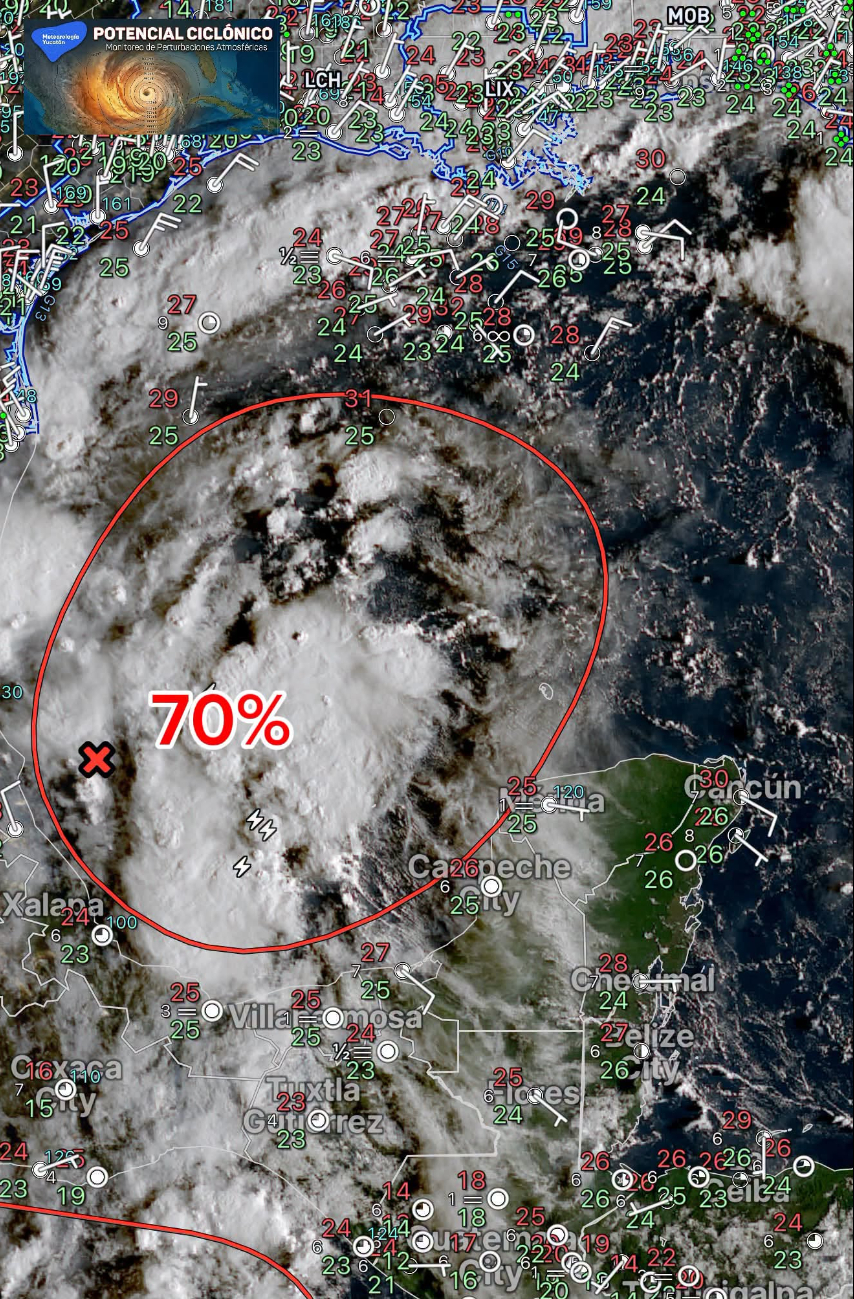 Posible ciclón toma fuerza en el Golfo: ¿qué efectos tendrá en Campeche?