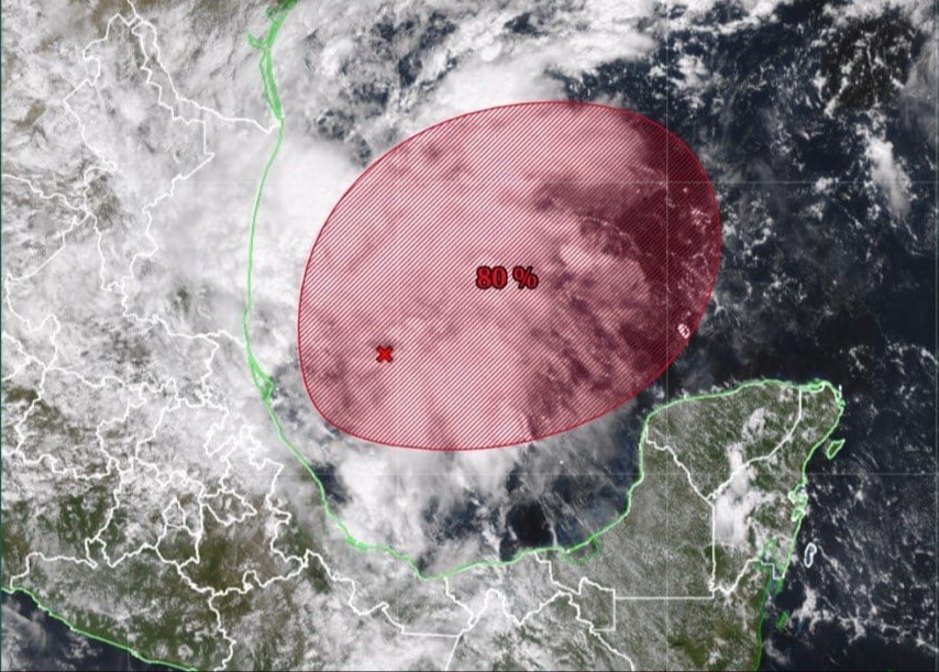 Prevén lluvias en Quintana Roo: Zona de baja presión alcanza 80% de probabilidad de desarrollo ciclónico
