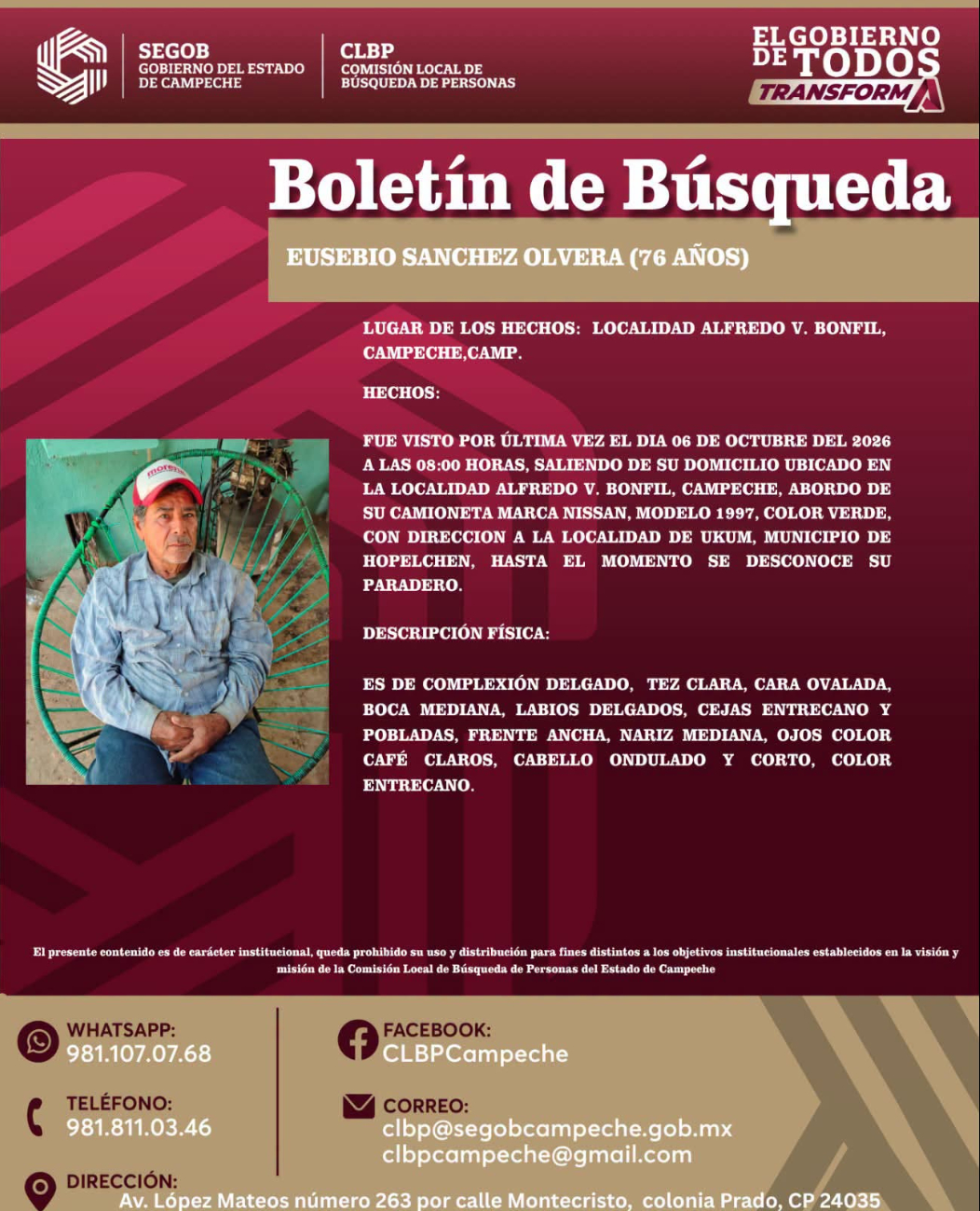 La CLBP de Campeche puso a disposición líneas telefónicas y WhatsApp para recibir reportes de la ciudadanía.