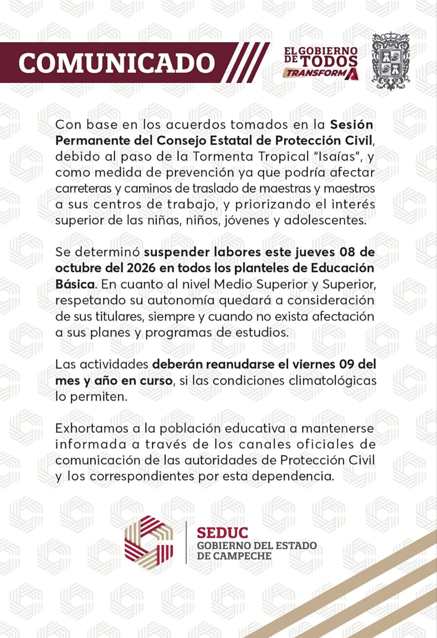 La medida preventiva se tomó debido a la cercanía y efectos de la tormenta tropical Isaías.