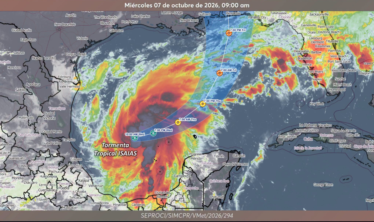 Tormenta Isaías se aleja de Campeche, pero podría convertirse en huracán en 12 horas