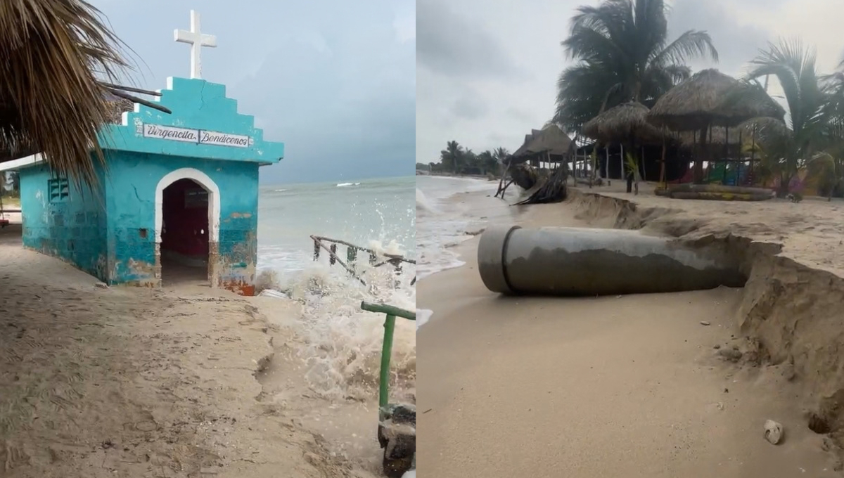 La tormenta tropical Isaías comenzó a causar afectaciones en la playa de Sabancuy.