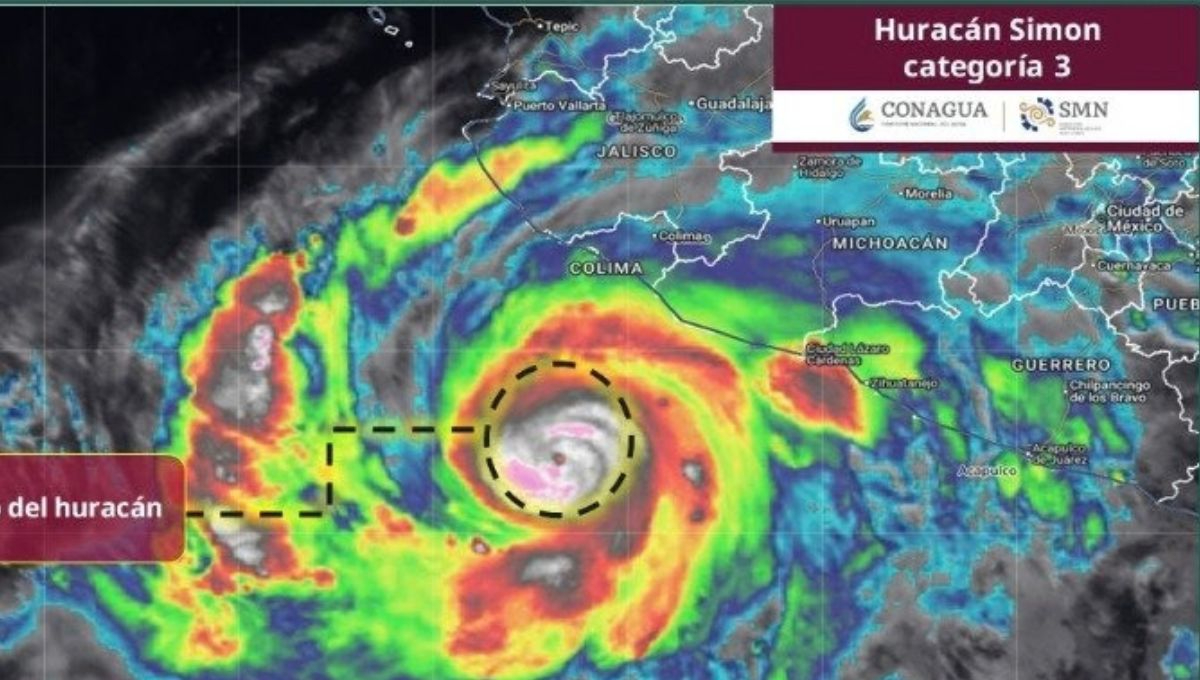 Huracán Simón se intensifica y alcanza la categoría 3 en el océano Pacífico: Trayectoria en vivo