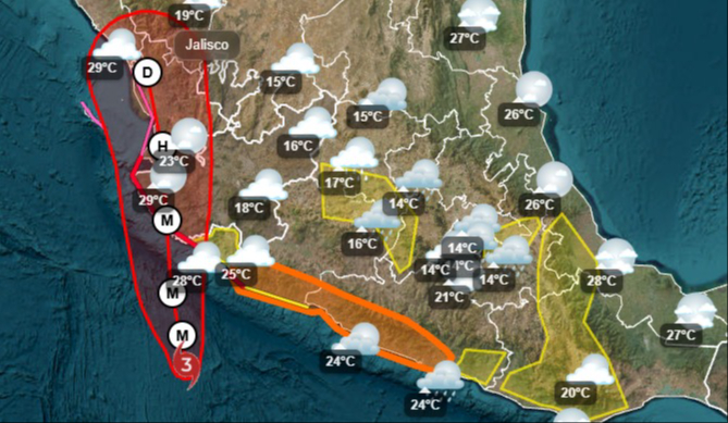 El huracán Simón se intensificó y ahora es categoría 3.