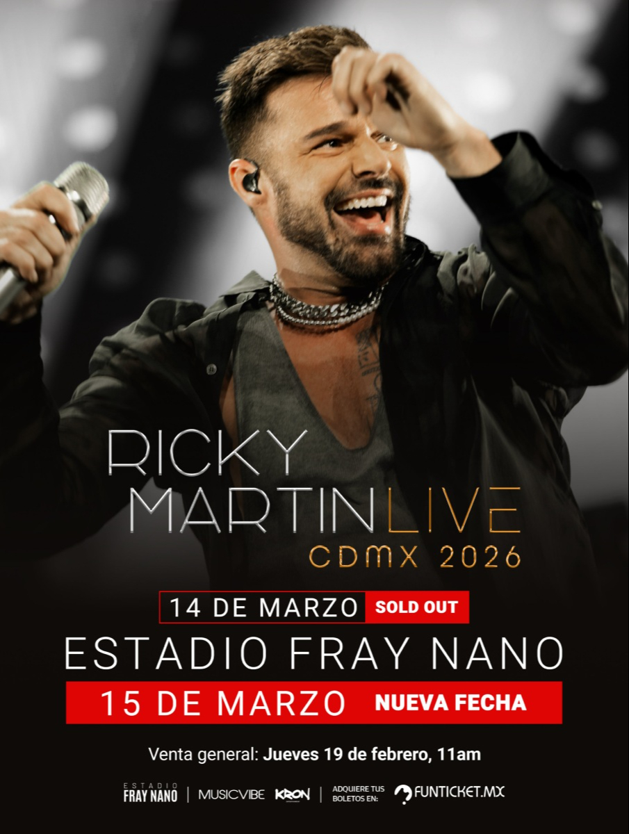 Ricky Martin anuncia nueva fecha para concierto en la CDMX.