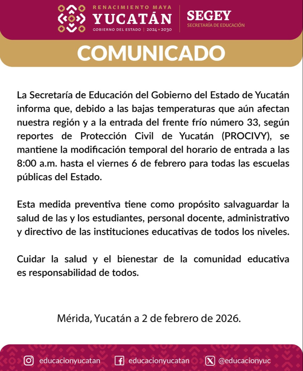 Segey mantiene la modificación en el horario por bajas temperaturas