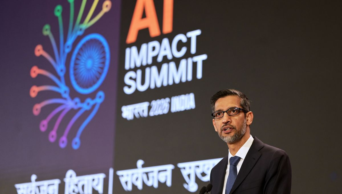 Sundar Pichai, CEO de Google fue uno de los oradores durante la Cumbre de Impacto IA 2026