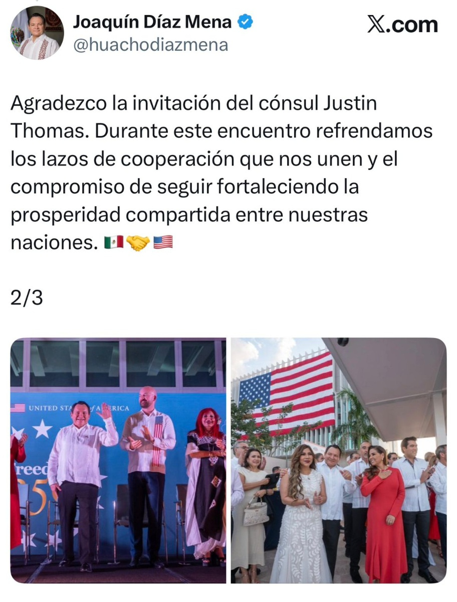 Joaquín Díaz Mena agradece la invitación en sus redes sociales.
