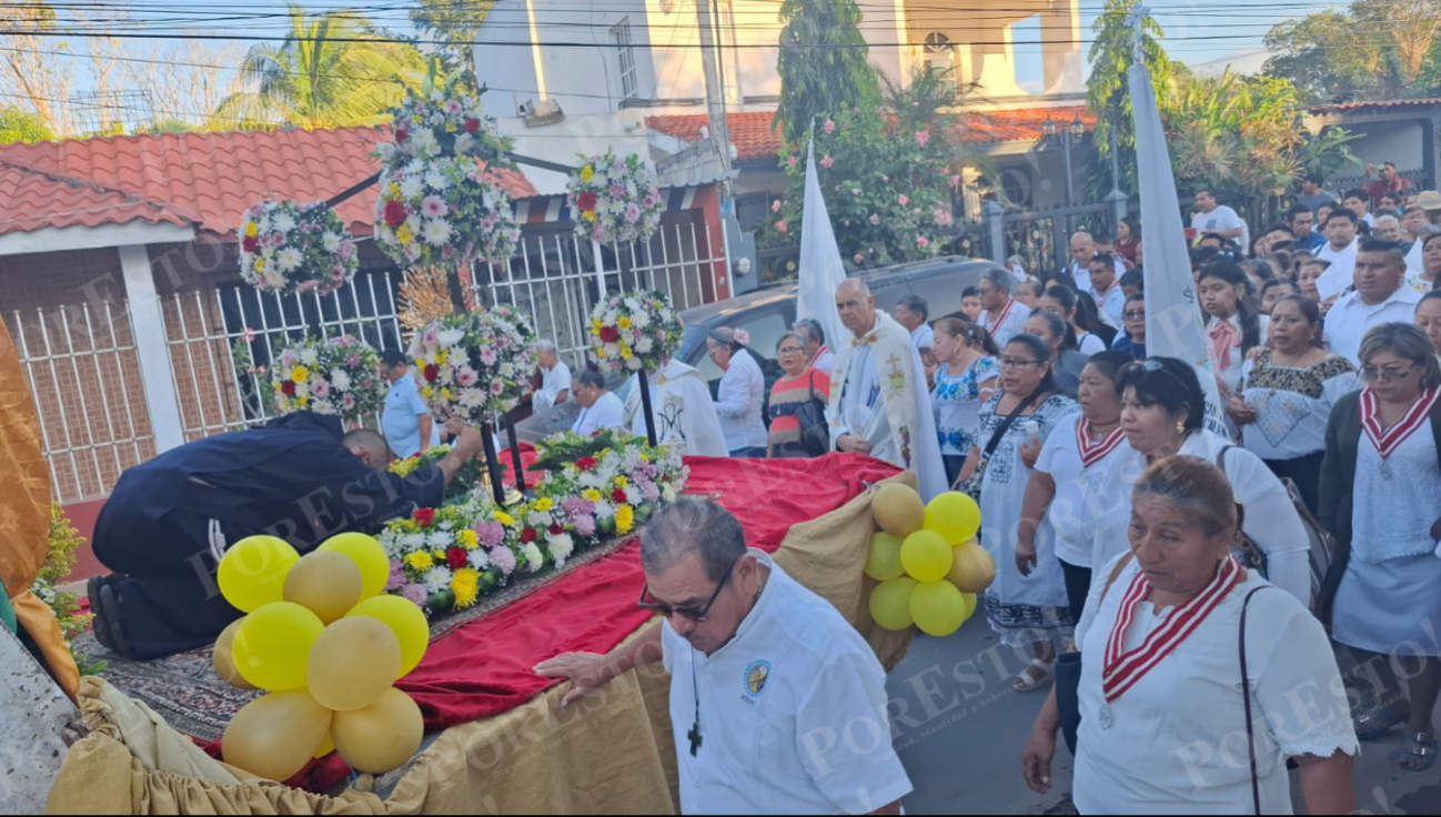 Participaron cientos de feligreses de Hecelchakán y comunidades cercanas.