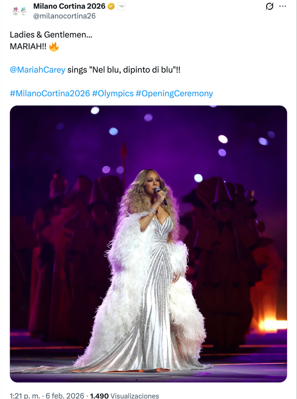 Mariah Carey se encargó de abrir la música en el estadio de San Siro.