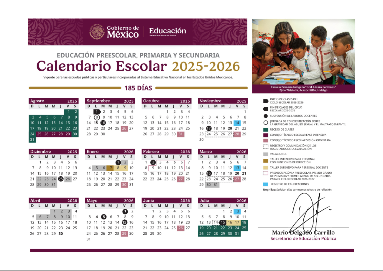 El periodo vacacional concluirá el 10 de abril, con regreso a clases el 13 de abril.