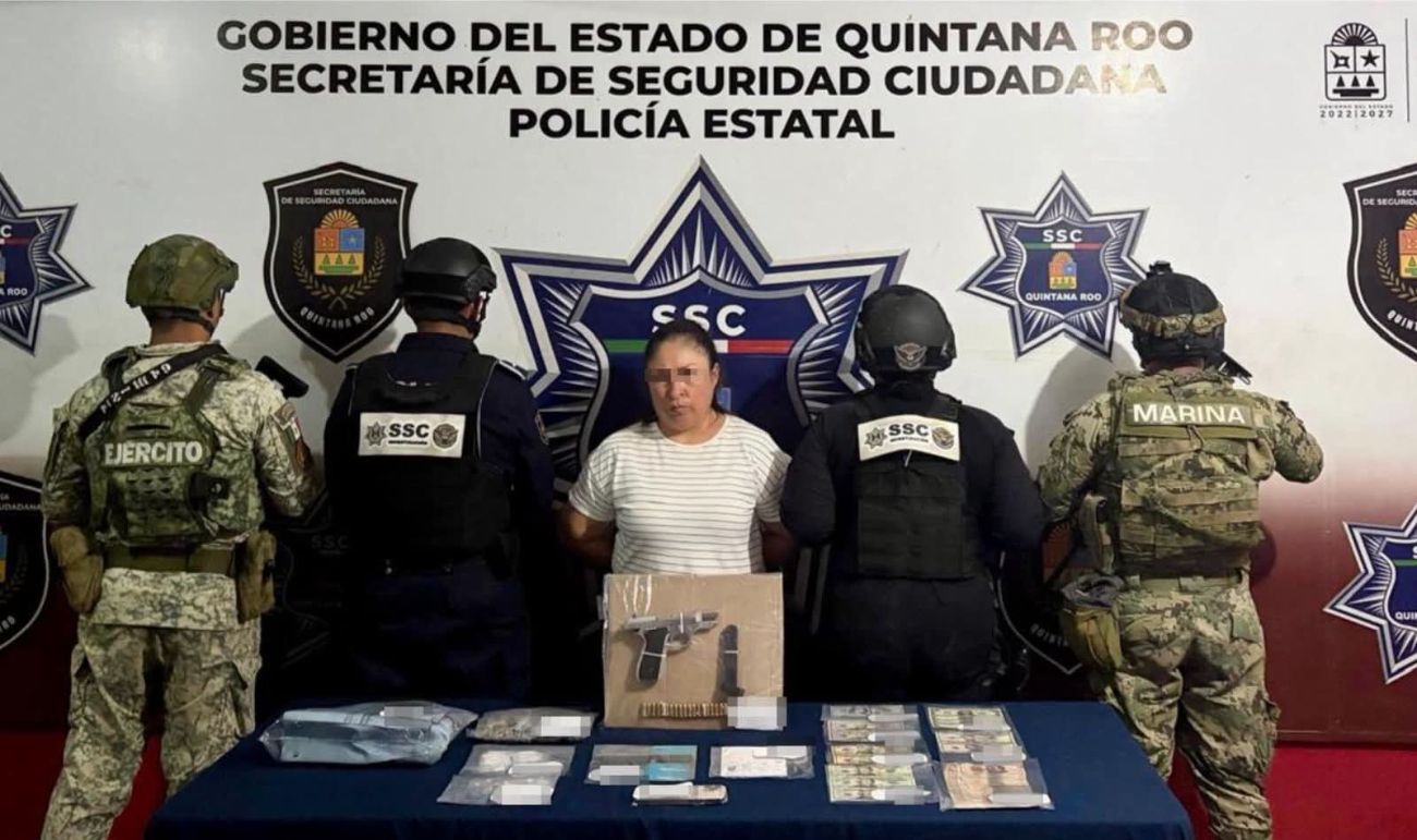 Detienen en Cancún a Maribelli “N”, alias “La Pastrana”, presunta líder vinculada a un grupo delictivo relacionado con el Cártel de Sinaloa.
