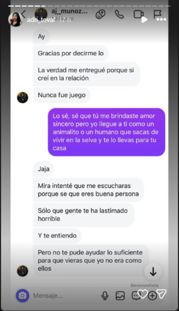 Adri Toval muestra mensajes del esposo de Ana Bárbara.