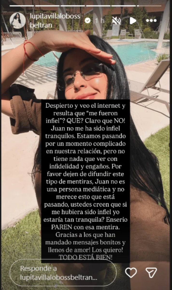 Lupita Villalobos habla de los rumores de infidelidad.