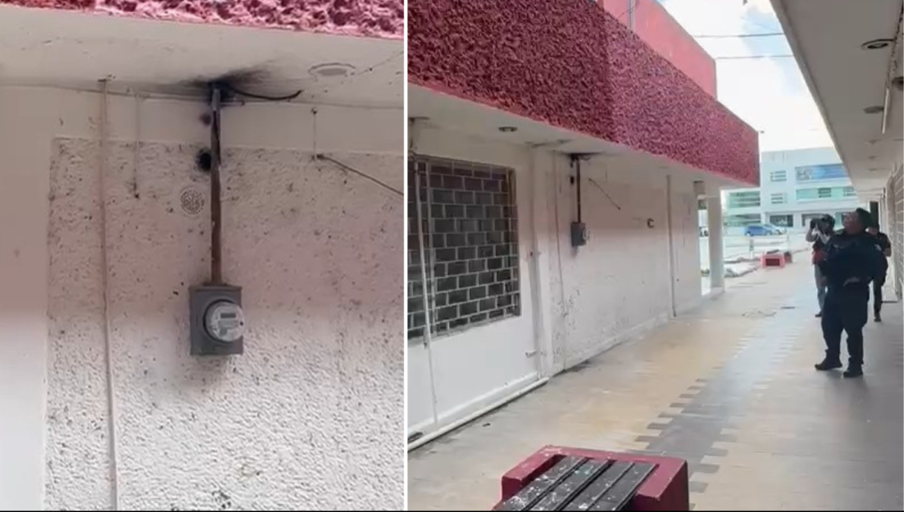 Autoridades confirmaron conato de incendio en Plaza Ah Kim Pech.