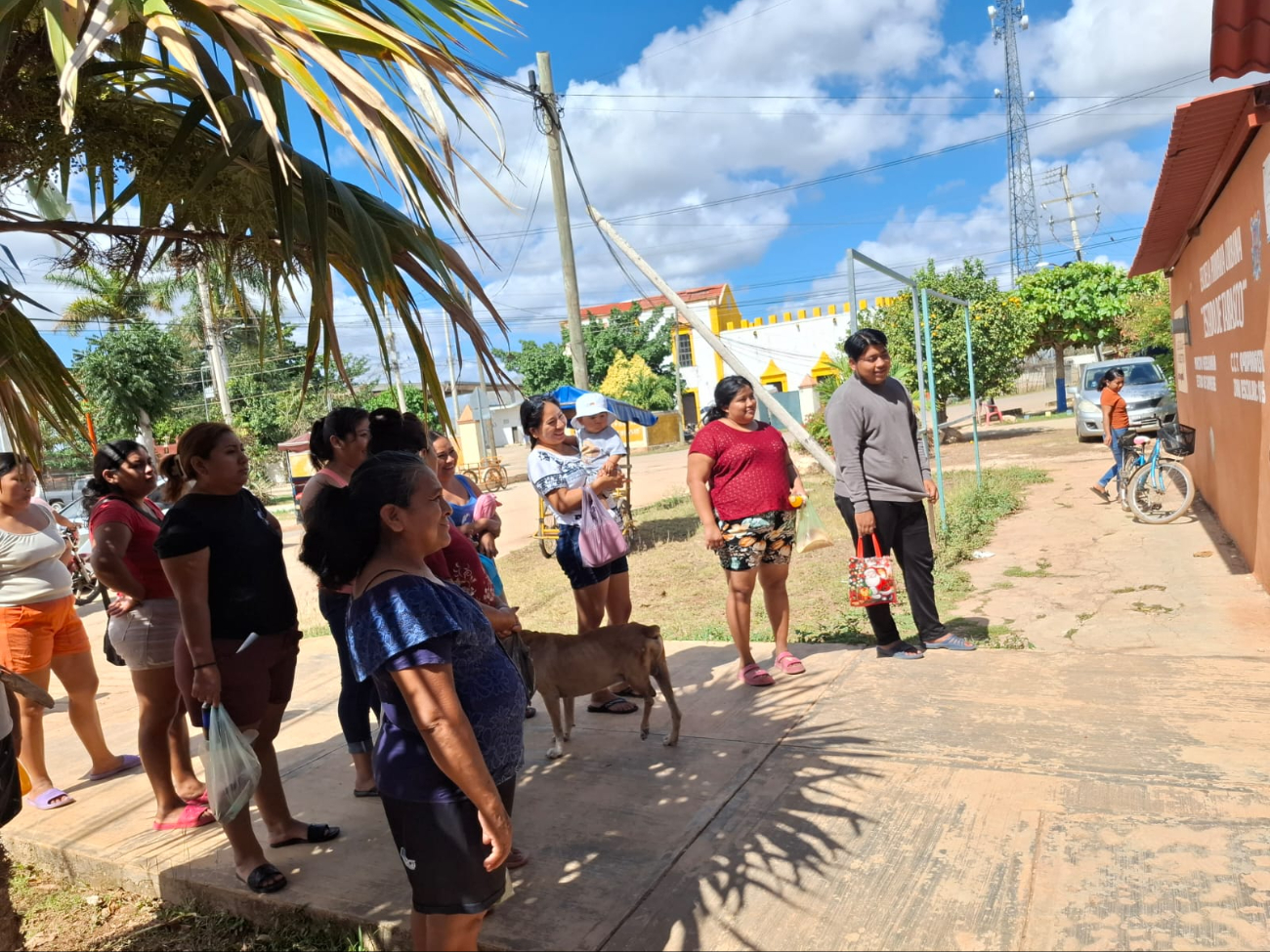 Padres exigen que la CFE retire el poste antes de que ocurra un accidente.