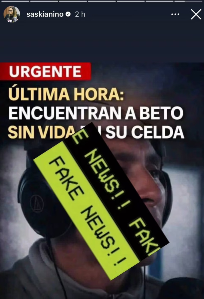 Saskia Niño de Rivera desmiente muerte de Beto.