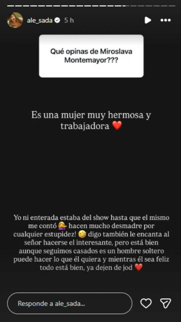 Así fue la reacción de la ex