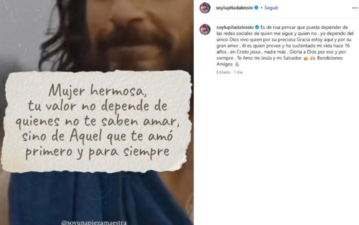 Lupita D’Alessio comparte frase en su cuenta de Instagram.