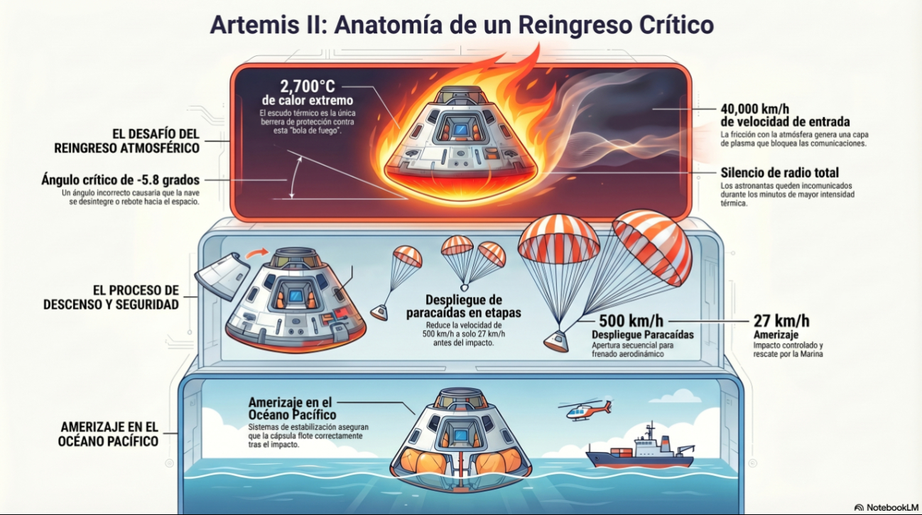 Antes del regreso, los astronautas realizaron simulaciones de escenarios críticos, como fallas en sistemas, tormentas solares y maniobras manuales