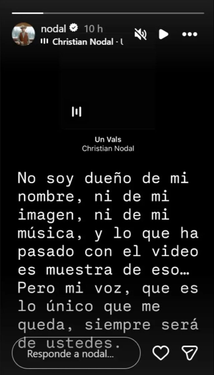 Nodal lanza comunicado en redes sociales sobre su video musical.