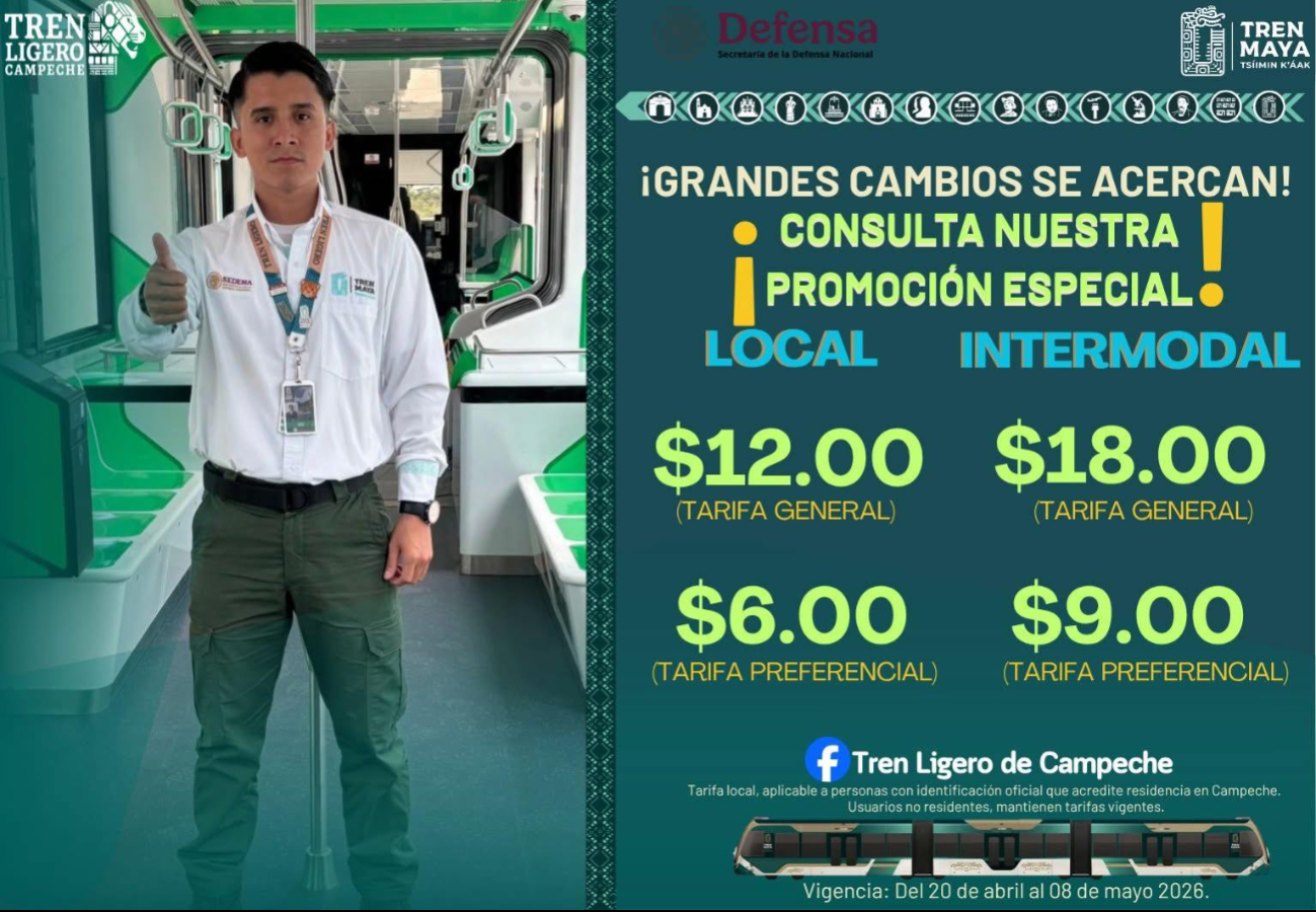 Tarifa general será de $12 y preferencial de $6 pesos.