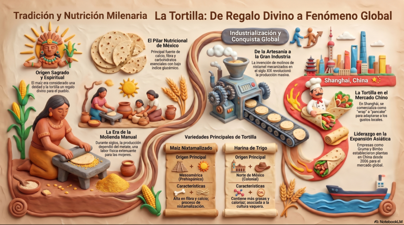 La tortilla representa un elemento central en la identidad alimentaria de México