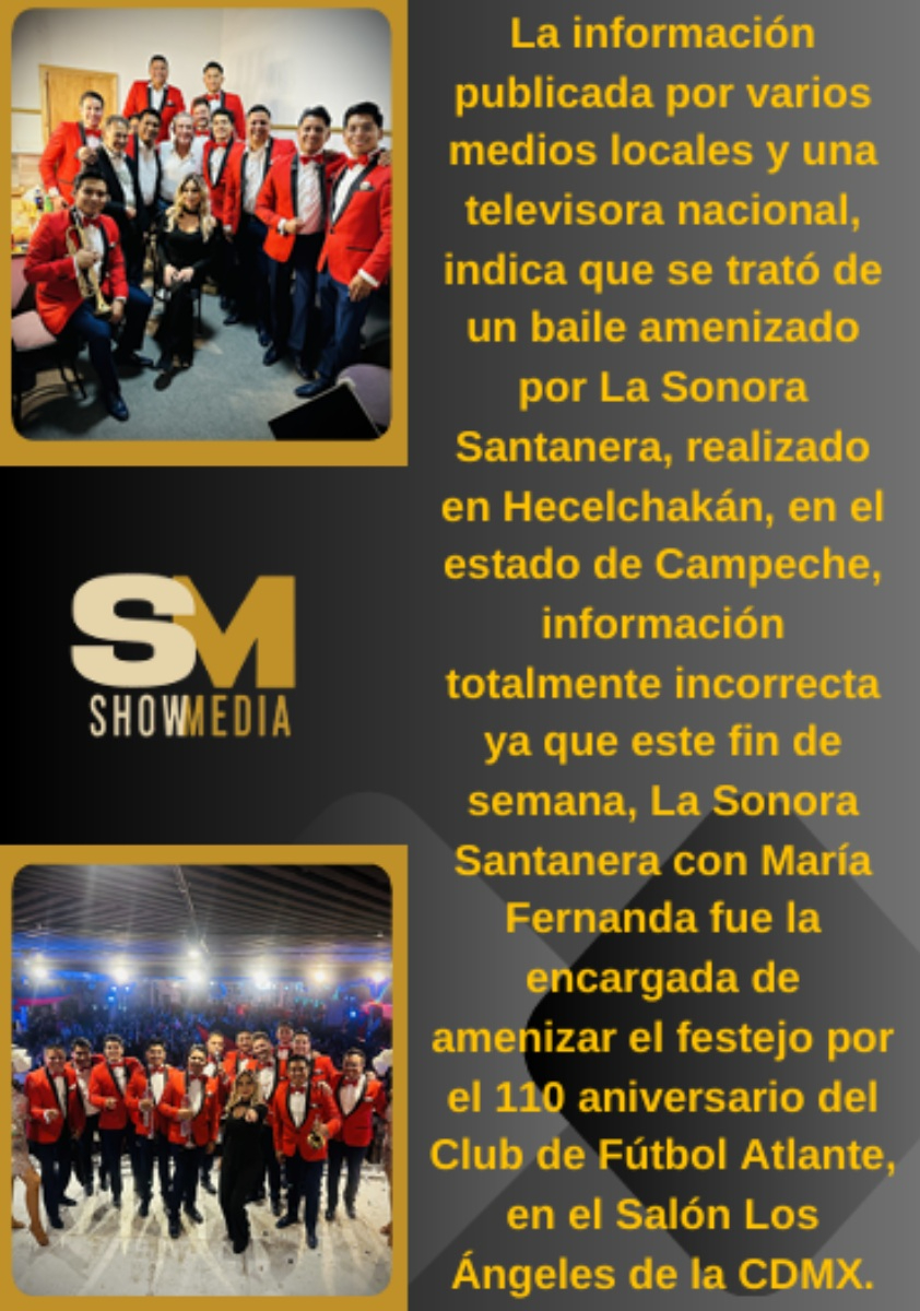 Sonora Santanera se deslinda del evento violento del baile en Campeche.