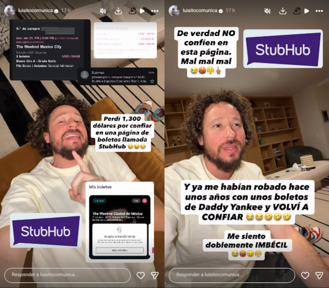Luisito Comunica denuncia haber sido estafado en redes sociales.