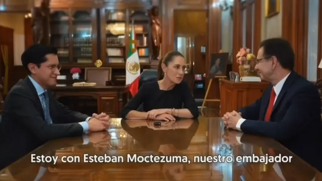 La jefa del Ejecutivo Federal se reunió con el Canciller y el embajador.