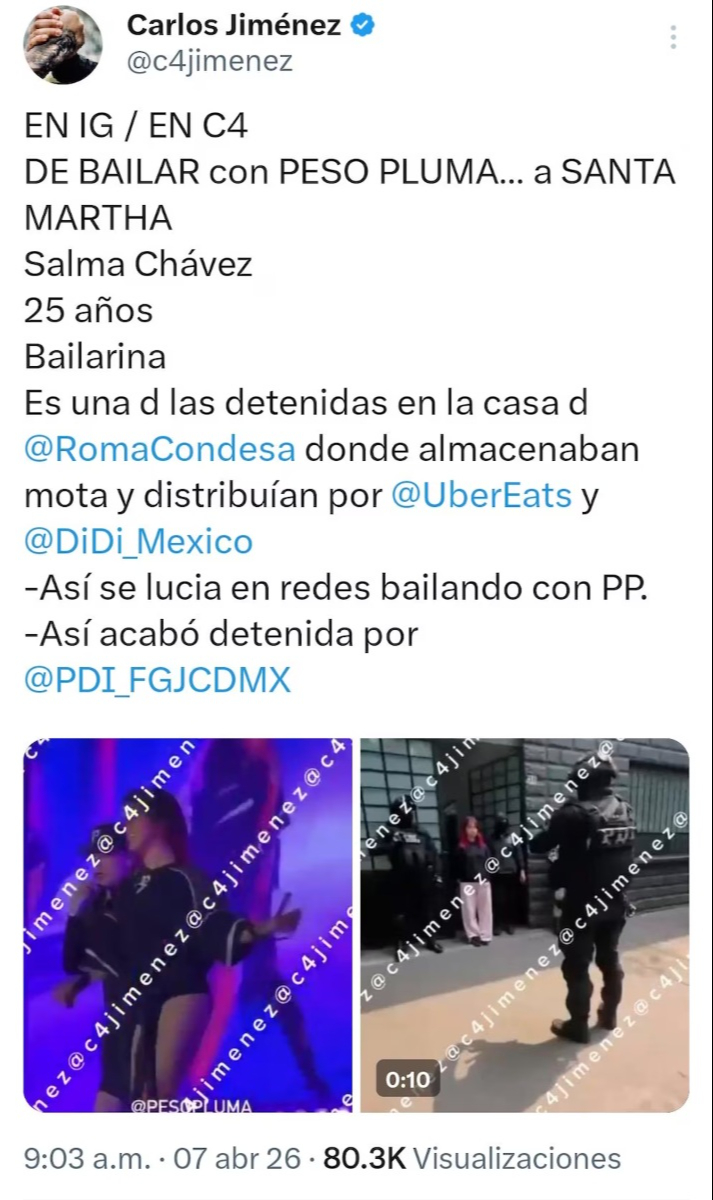 C4 Jiménez informó de la detención de Salma "N".