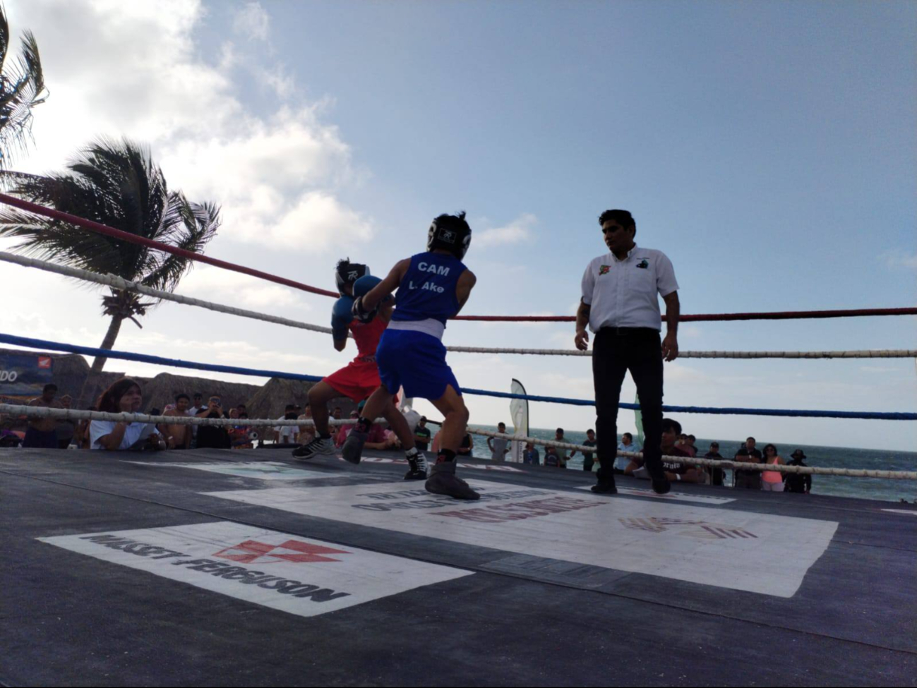 Decenas de familias disfrutaron combates frente al mar.