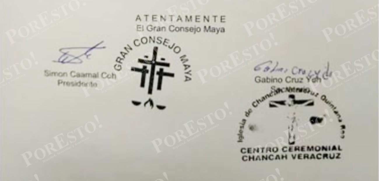 La maquinaria del Gran Consejo Maya ha ido evolucionando. Actualmente, con sello y firma al calce de Simón Caamal y Gabino Cruz, se emite cualquier documento, pese al señalamiento de que no es una representación legítima