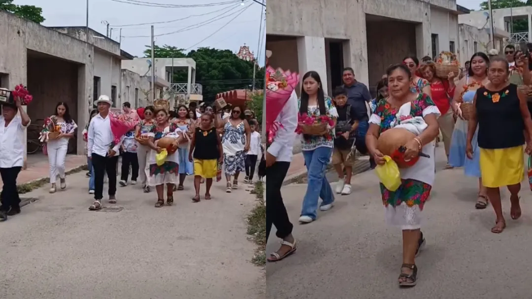 Joven yucateco revive el Muhul y sorprende con tradicional pedida de mano en Uayma
