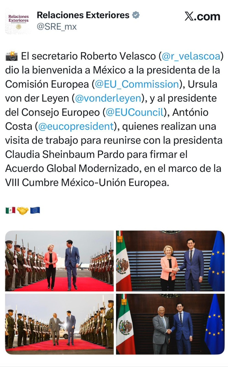 Roberto Velasco Álvarez recibió a líderes de la Unión Europea.
