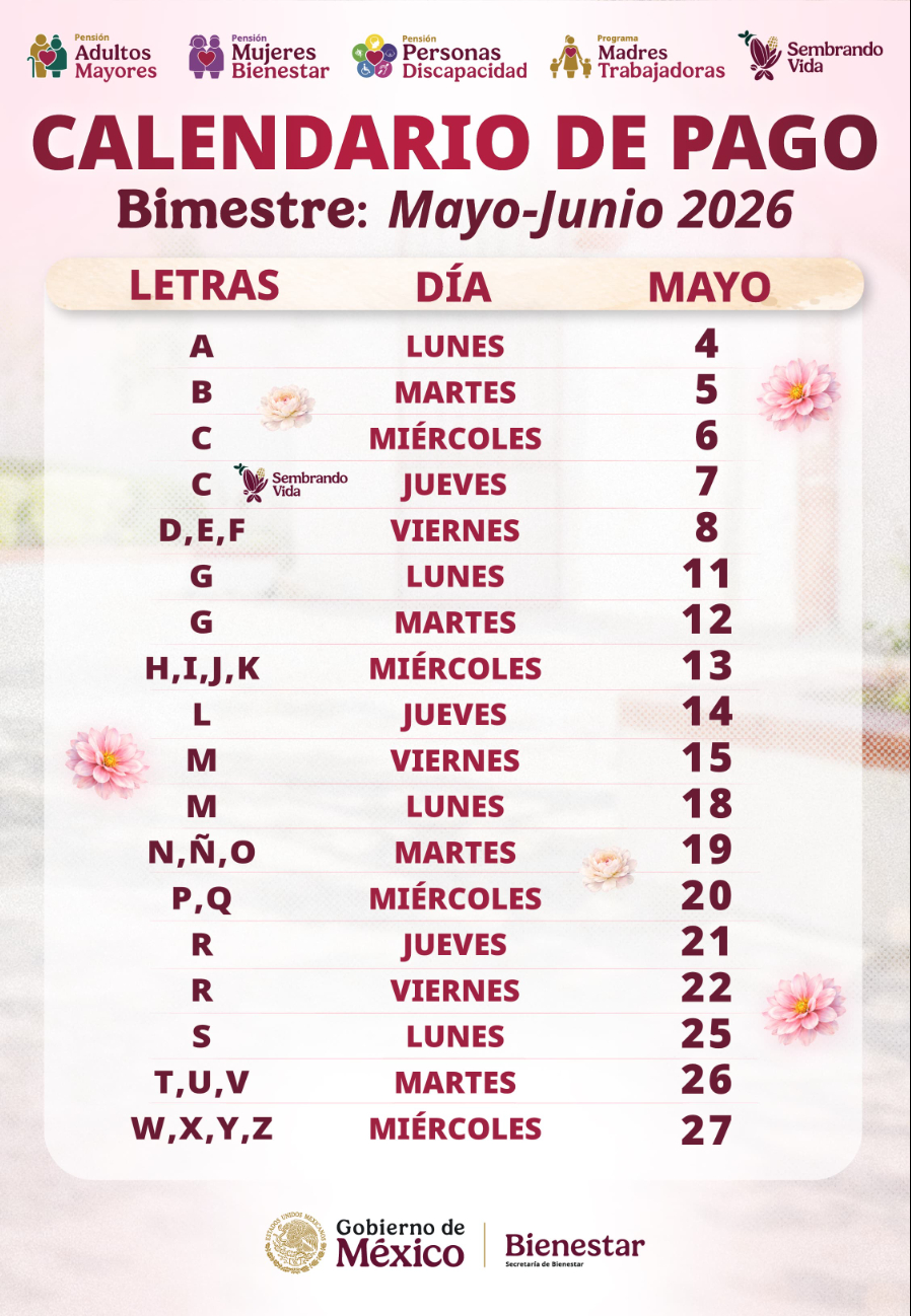 La Secretaría del Bienestar confirmó el calendario de pagos.