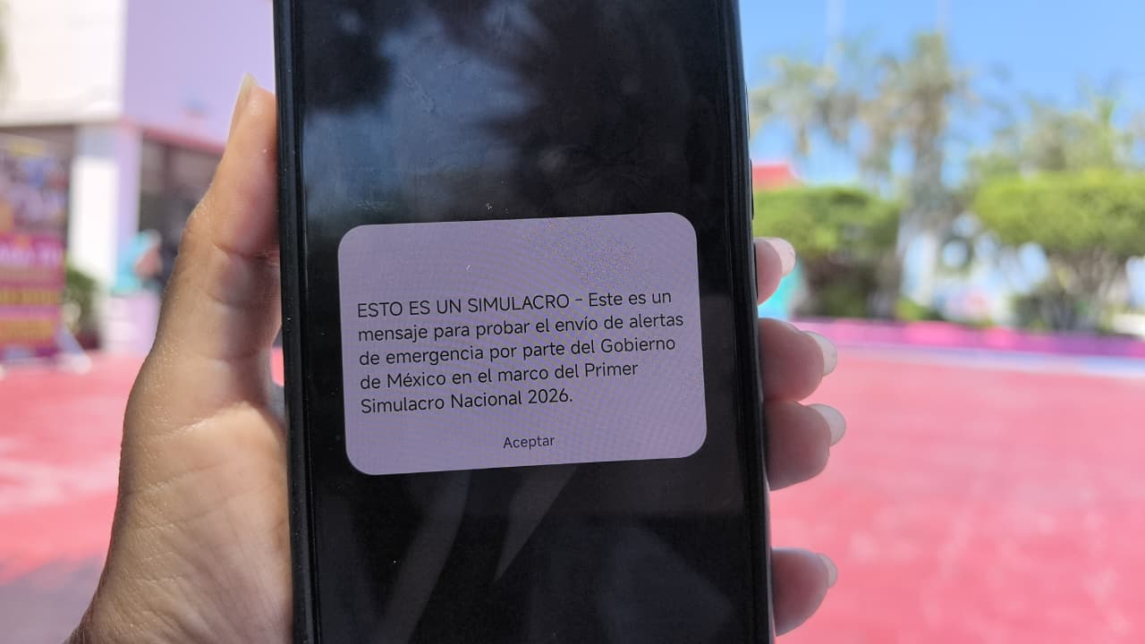 El mensaje fue enviado mediante el sistema Cell Broadcast.