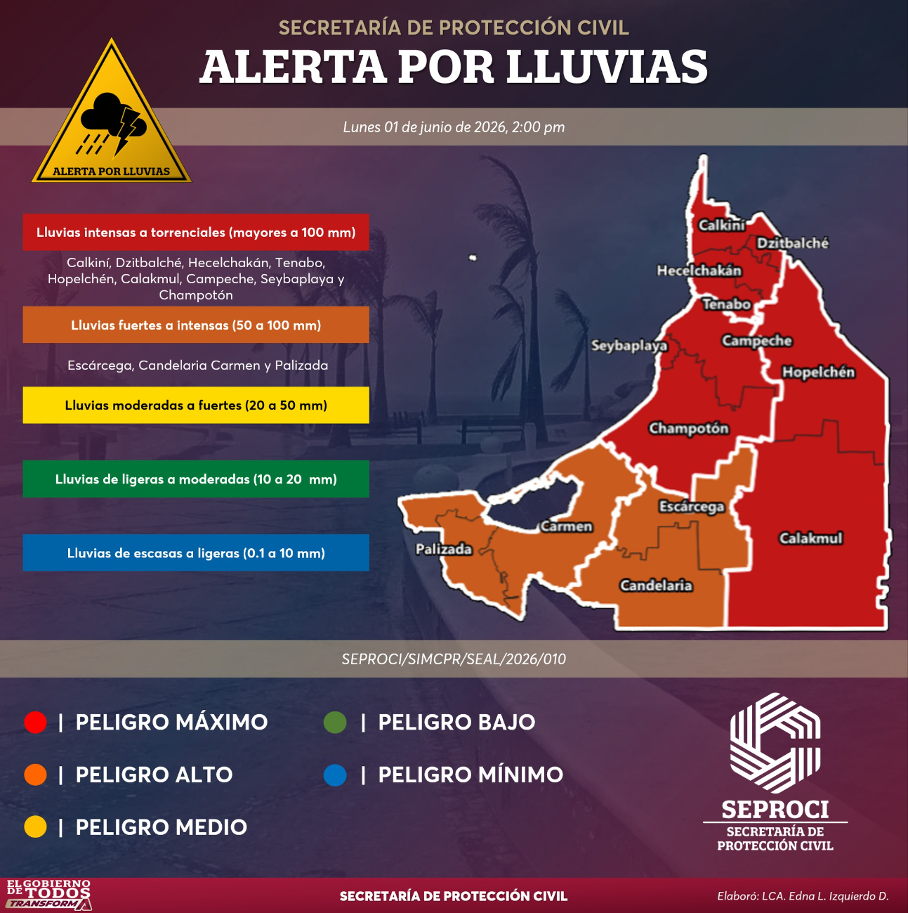 Se suman Tenabo, Hecelchakán, Calkiní, Dzitbalché, Hopelchén y Calakmul.