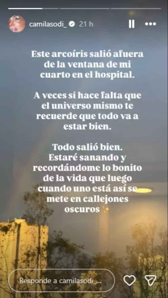 Camila Sodi habló de su operación en sus redes sociales.