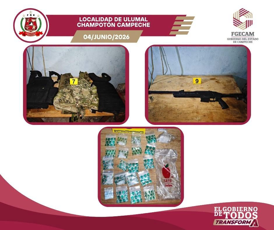 Autoridades aseguraron presunta droga, un arma de fuego y cartuchos útiles.